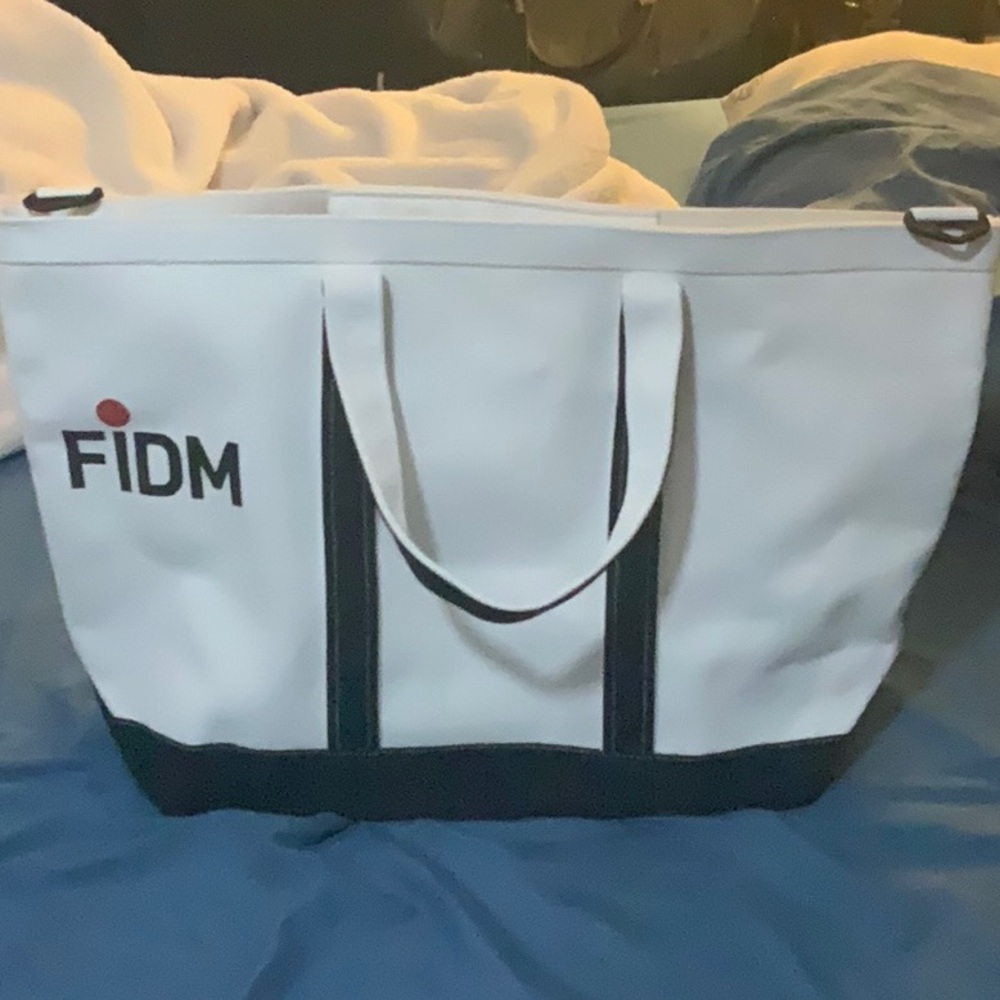 Brand new white FIDM fashion design school tote bag